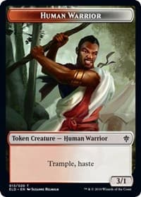 Human Warrior // Food (016) Double-Sided Token - Throne of Eldraine - Magic: The Gathering card