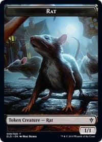 Rat // Food (016) Double-Sided Token - Throne of Eldraine - Magic: The Gathering card
