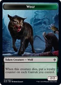 Wolf // Food (016) Double-Sided Token - Throne of Eldraine - Magic: The Gathering card