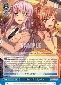 Lisa-like Lyrics - BanG Dream! Girls Band Party! Vol.2 - Weiss Schwarz card