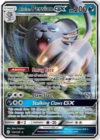 Alolan Persian GX - SM - Cosmic Eclipse - Pokemon card