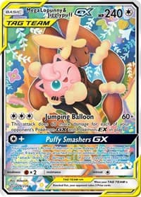 Mega Lopunny & Jigglypuff GX (Alternate Full Art) - SM - Cosmic Eclipse - Pokemon card