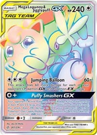 Mega Lopunny & Jigglypuff GX (Secret) - SM - Cosmic Eclipse - Pokemon card
