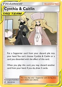 Cynthia & Caitlin - SM - Cosmic Eclipse - Pokemon card