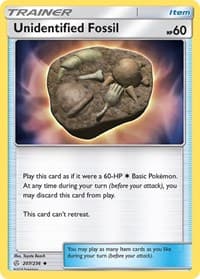 Unidentified Fossil - SM - Cosmic Eclipse - Pokemon card