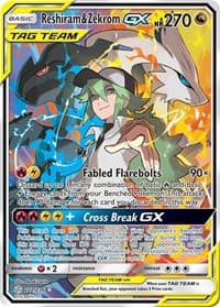 Reshiram & Zekrom GX (Full Art) - SM - Cosmic Eclipse - Pokemon card