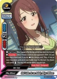 Idol Calm As an Adult, Miyu Mifune - The iDOLM@STER Cinderella Girls Theater - Future Card BuddyFight card