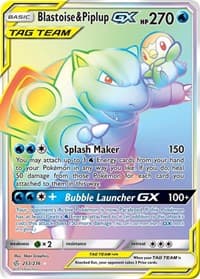 Blastoise & Piplup GX (Secret) - SM - Cosmic Eclipse - Pokemon card