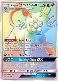 Alolan Persian GX (Secret) - SM - Cosmic Eclipse - Pokemon card