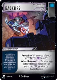 Backfire - War for Cybertron: Siege II - Transformers TCG card