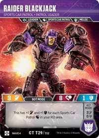 Raider Blackjack - Sports Car Patrol Patrol Leader - War for Cybertron: Siege II - Transformers TCG card