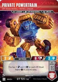 Private Powertrain - Off-Road Patrol Patrol Leader - War for Cybertron: Siege II - Transformers TCG card