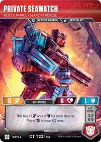 Private Seawatch - Rescue Patrol Search & Rescue - War for Cybertron: Siege II - Transformers TCG card