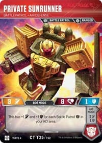 Private Sunrunner - Battle Patrol Air Defense - War for Cybertron: Siege II - Transformers TCG card