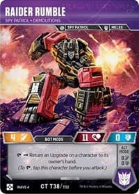 Raider Rumble - Spy Patrol Demolitions - War for Cybertron: Siege II - Transformers TCG card