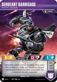 Sergeant Barricade - Infantry Enforcer - War for Cybertron: Siege II - Transformers TCG card