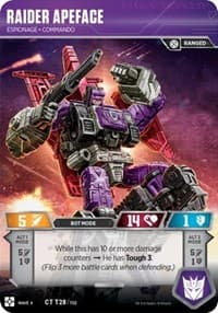 Raider Apeface - Espionage Commando - War for Cybertron: Siege II - Transformers TCG card