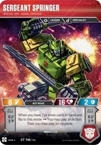 Sergeant Springer - Special Ops Aerial Defense - War for Cybertron: Siege II - Transformers TCG card
