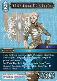White Tiger l'Cie Qun'mi - Opus X - Final Fantasy TCG card