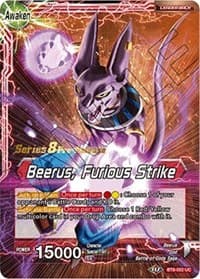Beerus // Beerus, Furious Strike - Malicious Machinations Pre-Release Cards - Dragon Ball Super: Masters card