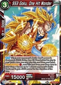 SS3 Goku, One Hit Wonder - Malicious Machinations Pre-Release Cards - Dragon Ball Super: Masters card