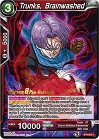 Trunks, Brainwashed - Malicious Machinations Pre-Release Cards - Dragon Ball Super: Masters card