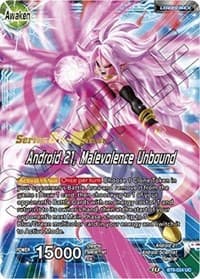 Android 21 // Android 21, Malevolence Unbound - Malicious Machinations Pre-Release Cards - Dragon Ball Super: Masters card