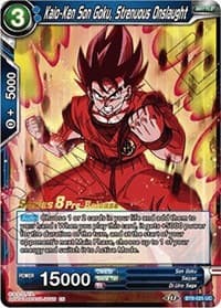 Kaio-Ken Son Goku, Strenuous Onslaught - Malicious Machinations Pre-Release Cards - Dragon Ball Super: Masters card