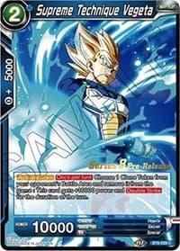 Supreme Technique Vegeta - Malicious Machinations Pre-Release Cards - Dragon Ball Super: Masters card