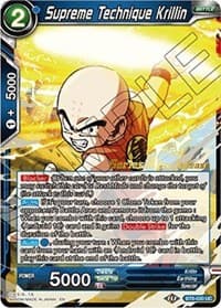 Supreme Technique Krillin - Malicious Machinations Pre-Release Cards - Dragon Ball Super: Masters card