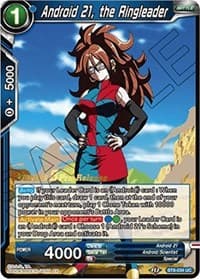 Android 21, the Ringleader - Malicious Machinations Pre-Release Cards - Dragon Ball Super: Masters card