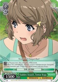 Sudden Assault, Tomoe Koga - Rascal Does Not Dream of Bunny Girl Senpai - Weiss Schwarz card