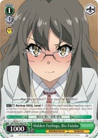 Hidden Feelings, Rio Futaba - Rascal Does Not Dream of Bunny Girl Senpai - Weiss Schwarz card