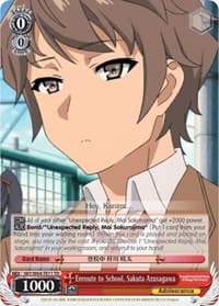 Enroute to School, Sakuta Azusagawa - Rascal Does Not Dream of Bunny Girl Senpai - Weiss Schwarz card