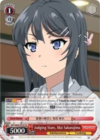 Judging Stare, Mai Sakurajima - Rascal Does Not Dream of Bunny Girl Senpai - Weiss Schwarz card
