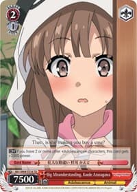 Big Misunderstanding, Kaede Azusagawa - Rascal Does Not Dream of Bunny Girl Senpai - Weiss Schwarz card