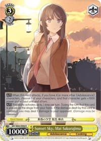 Sunset Sky, Mai Sakurajima - Rascal Does Not Dream of Bunny Girl Senpai - Weiss Schwarz card