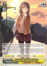 Sunset Sky, Mai Sakurajima (SR) - Rascal Does Not Dream of Bunny Girl Senpai - Weiss Schwarz card