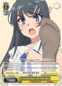 A Strong Impact, Mai Sakurajima - Rascal Does Not Dream of Bunny Girl Senpai - Weiss Schwarz card