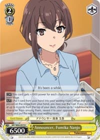Announcer, Fumika Nanjo - Rascal Does Not Dream of Bunny Girl Senpai - Weiss Schwarz card