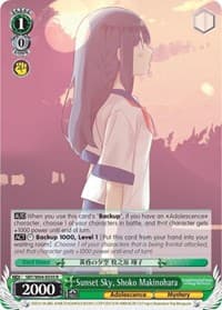 Sunset Sky, Shoko Makinohara - Rascal Does Not Dream of Bunny Girl Senpai - Weiss Schwarz card