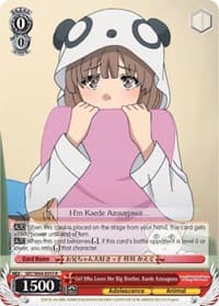 Girl Who Loves Her Big Brother, Kaede Azusagawa - Rascal Does Not Dream of Bunny Girl Senpai - Weiss Schwarz card