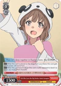 Girl Who Loves Her Big Brother, Kaede Azusagawa (SR) - Rascal Does Not Dream of Bunny Girl Senpai - Weiss Schwarz card