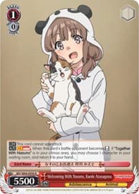 Welcoming With Nasuno, Kaede Azusagawa - Rascal Does Not Dream of Bunny Girl Senpai - Weiss Schwarz card
