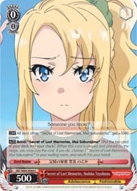 Secret of Lost Memories, Nodoka Toyohama - Rascal Does Not Dream of Bunny Girl Senpai - Weiss Schwarz card