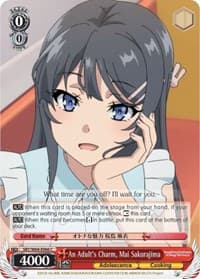 An Adult's Charm, Mai Sakurajima - Rascal Does Not Dream of Bunny Girl Senpai - Weiss Schwarz card