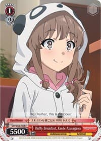 Fluffy Breakfast, Kaede Azusagawa - Rascal Does Not Dream of Bunny Girl Senpai - Weiss Schwarz card