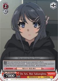 On Set, Mai Sakurajima - Rascal Does Not Dream of Bunny Girl Senpai - Weiss Schwarz card