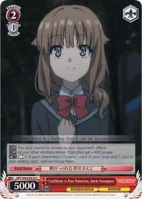 Confidence to Face Tomorrow, Kaede Azusagawa - Rascal Does Not Dream of Bunny Girl Senpai - Weiss Schwarz card