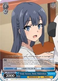 Study Session, Shoko Makinohara - Rascal Does Not Dream of Bunny Girl Senpai - Weiss Schwarz card
